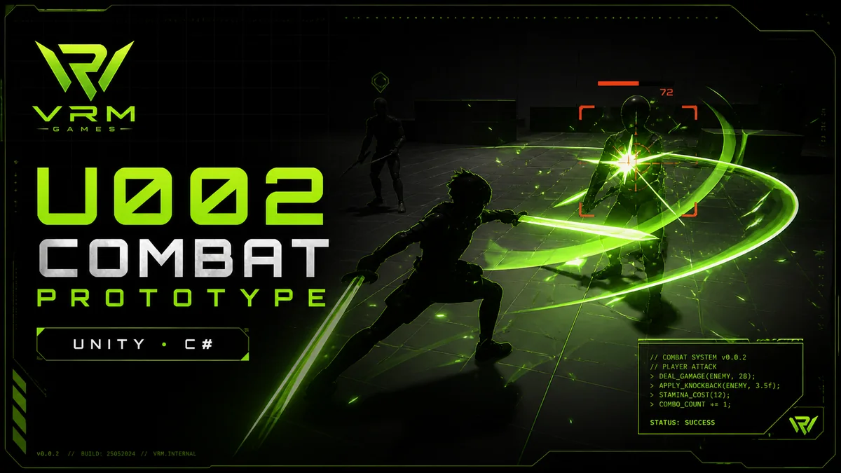 Promotional thumbnail for the U002 Combat Prototype Unity C# project
